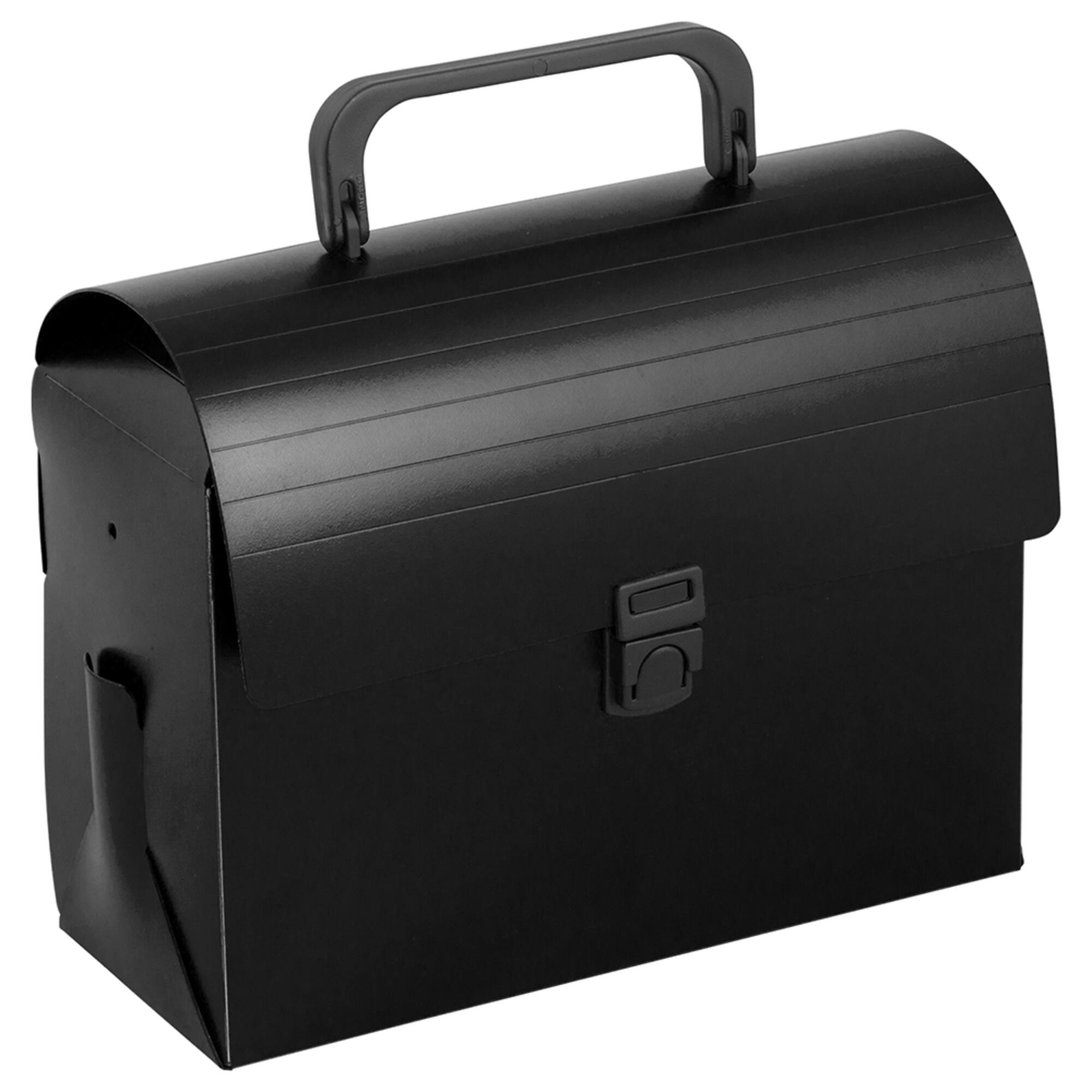 JAM Paper Black 6" x 9" Plastic Art Case Lunchbox
